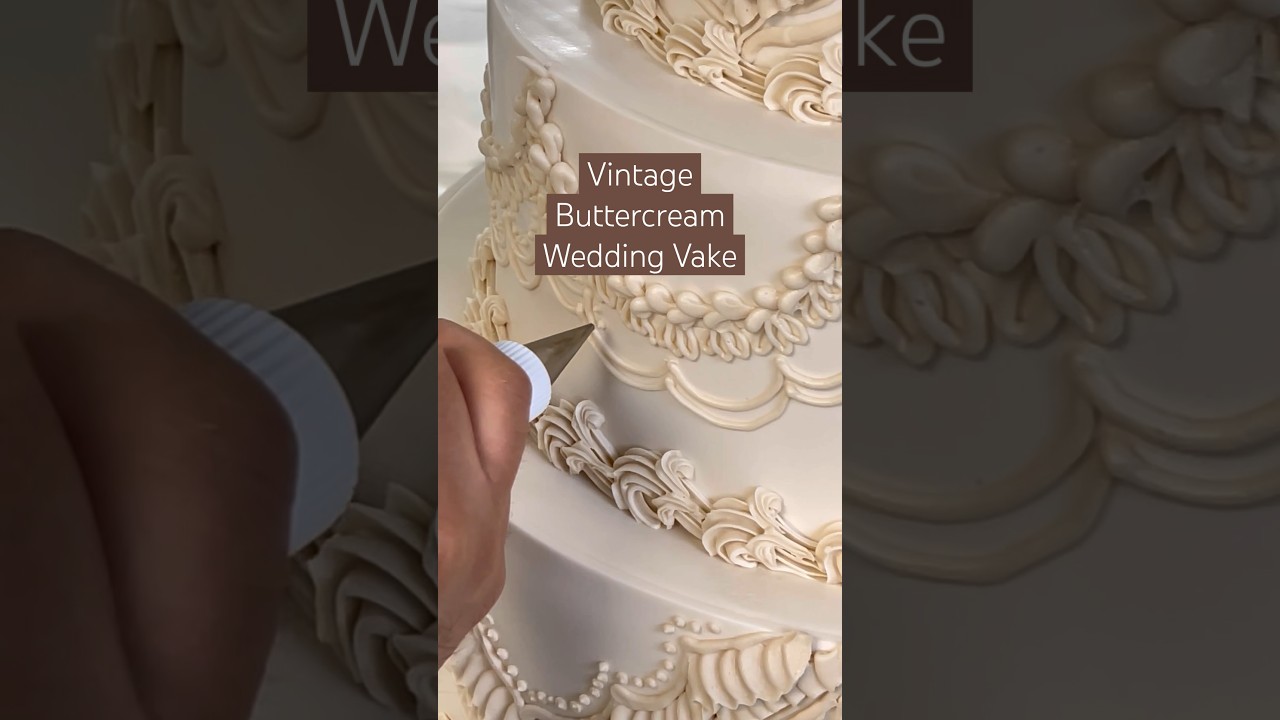 timeless elegance of vintage wedding cake designs! 💍🍰✨ #cakedecorating #buttercream