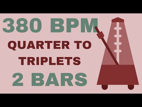 Metronome Click Track - 2 Bars Quarter to Triplet Notes 380 bpm - Smartronome
