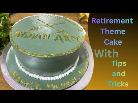 Happy Retirement Theme Cake 1 Creative Retirement Cake | Retirement Cake Ideas | Army Colour Cake 
