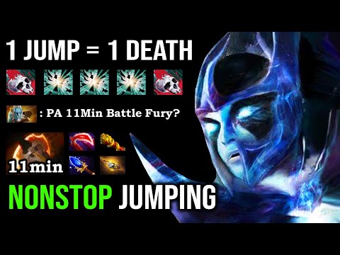 WTF Nonstop Blur Jump Refresh PA 11Min Battle Fury with Aghanim Upgrade Vs PL illusion God DotA 2