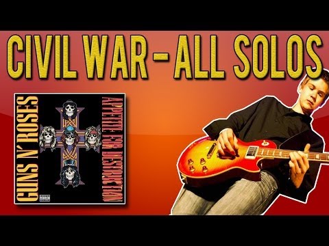 Guns N'Roses - Civil War ALL SOLOS Guitar Lesson (With Tabs)