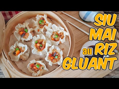 Steamed choumayh with glutinous rice, carrots, shiitake and Chinese sausage