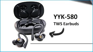 YYK 580 Earbuds: 20€ Sport TWS Kopfhörer mit BT5.2, Touch Control und Bügel - Moschuss