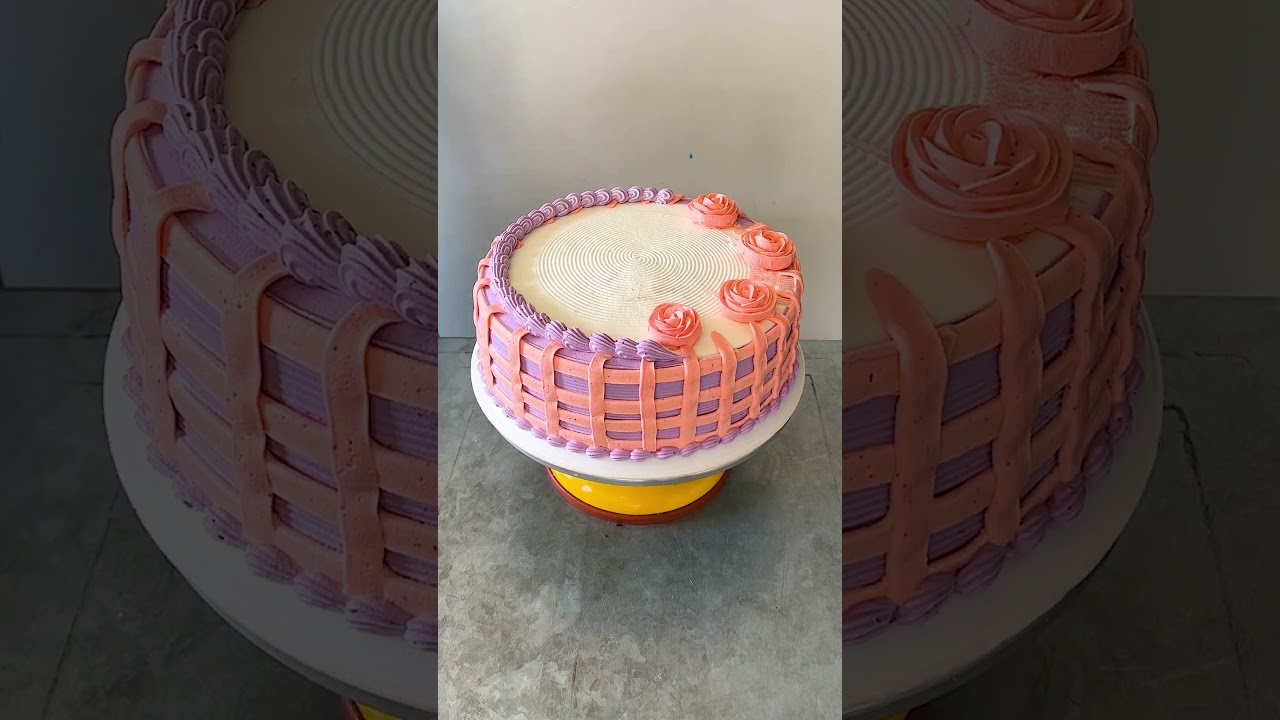 tutorial to decorate basket cake with roses