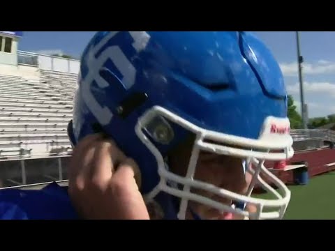 Catholic Central football tries out new helmets aimed at improving safety