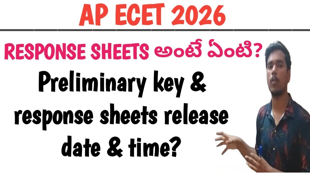 ECET Preliminary key & Response sheet date & time| AP ECET 2026 Response sheets how to check ✅