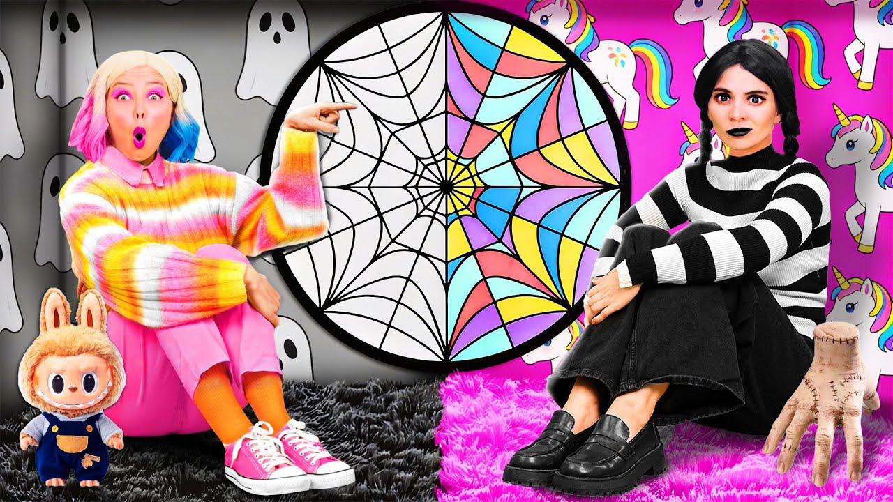 ベッドの下の秘密の部屋と Wednesday Addams | 面白い瞬間 GoFun Challenge