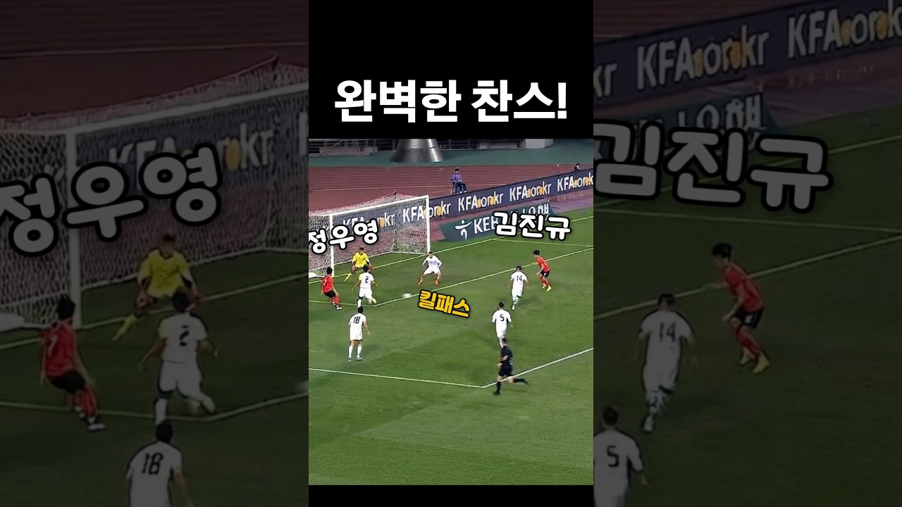 완벽한 찬스로 극장골 실수는 많았지만 멋진 대한민국 축구 하이라이트