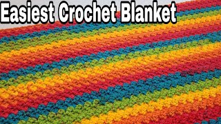 Easiest Crochet Blanket In The World | Easy Cochet Blanket For Beginners  | Crochet Lessons