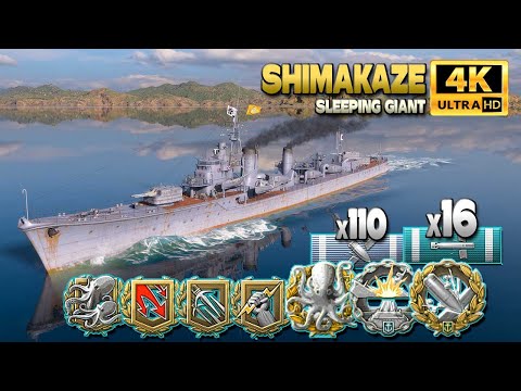 Destroyer Shimakaze: MVP on map Sleeping Giant - World of Warships