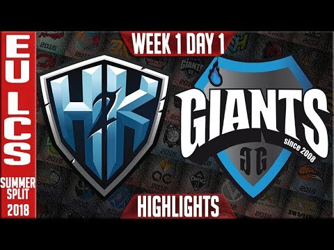 H2K vs GIA Highlights | EU LCS Summer 2018 Week 1 Day 1 | H2K vs Giants Gaming Highlights