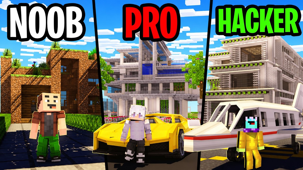 NOOB VS PRO VS HACKER JADI ORANG KAYA! - Minecraft Indonesia
