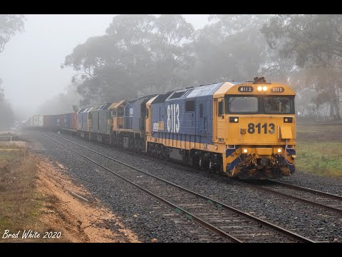 Four Locos on the Fruity: 8113, XR559, G542 and G540 on 7901V at Emu Loop- 9/7/20
