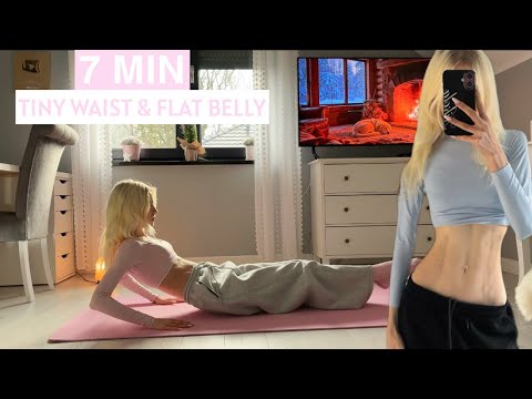 7MIN TINY WAIST WORKOUT // Flat Stomach & Slim Waist (Real Results!)