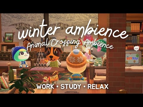 cozy ski lodge in animal crossing ❄️ winter cabin ambience 🕯️ 6 hr study • relax • sleep
