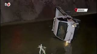 Sulama Kanalına Devrilen Kamyonetin Alkollü Sürücüsü Yaralandı