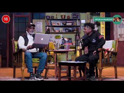 Dr John Kani on podcast and chill doing the intro for chillers.  #blackpanther #podcastandchill