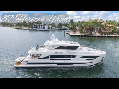 2022 Horizon FD87 | Horizon Yacht FD87 - Bella Tu 4k Drone Video | Drone and Photo