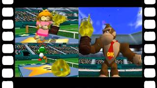 テニスやろうぜ！【マリオテニス64】 ピーチ姫、ヨッシー、ドンキーコング編