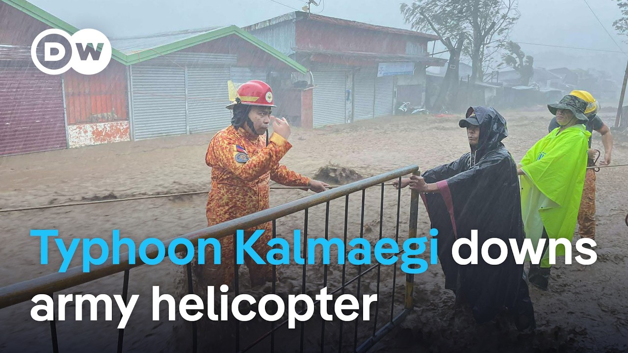 Rescue helicopter downed and dozens killed as Typhoon Kalmaegi hits Philippines | DW News
