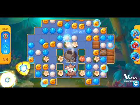 Fishdom. 8243 level no boosters and diamonds - 23 moves