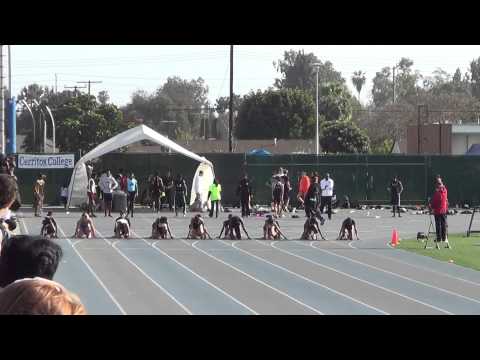 S Limp VarG 100m Final CA Relays 3-22-14 - Los Alamitos Boys