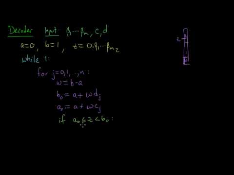 (IC 5.7) Decoder for arithmetic coding (infinite-precision)