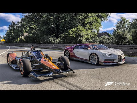 Forza Motorsport Drag race: 2025 Indycar vs Bugatti Chiron