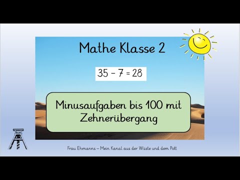 Mathe Klasse 2: Minusaufgaben bis 100 mit  Zehnerübergang ZE-E, Rechenstrich, mit „Learningapp“