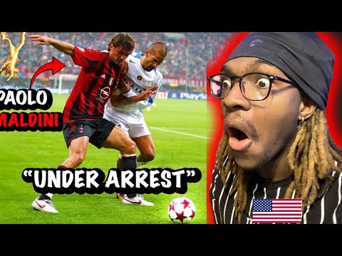 PAOLO MALDINI Is the POLICE of Football… He’s LOCKING Players UP 😳🔒 | AMERICAN Reacts