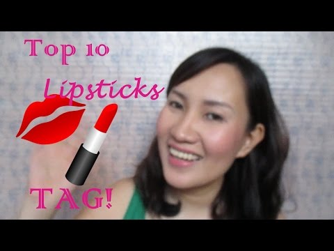 Top 10 Lipsticks Tag! | mommyandhermakeup