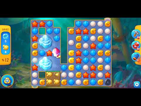 Fishdom. 8442 level no boosters and diamonds. 15 moves