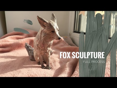 Sculpting Fox - How to sculpt - Step by step process - satisfying sculpture
