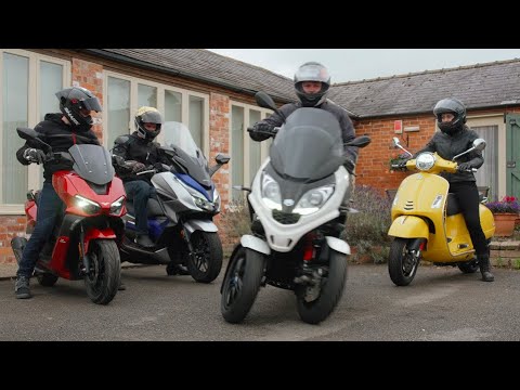 Thumbnail for Massive scooter comparison test: Lexmoto Aura v Honda Forza v Piaggio MP3  v Vespa GTS Super by Piaggio