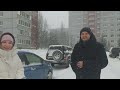 Russia Siberia Inverno Congelado Com Neve Andando Na Rua