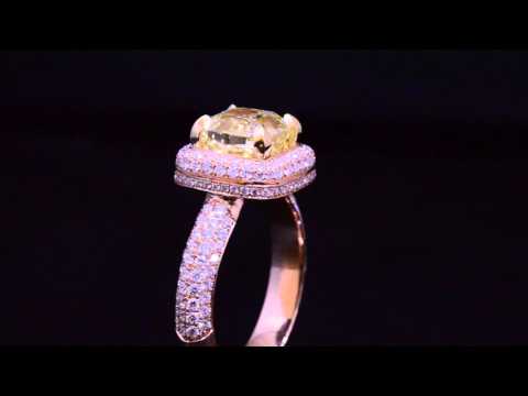 Rose Gold Micro Pave Halo Diamond Engagement Ring