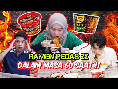 HABISKAN RAMEN PEDAS 2X DALAM MASA 60 SAAT !! - SIAPA GAGAL KENA DEND4 !