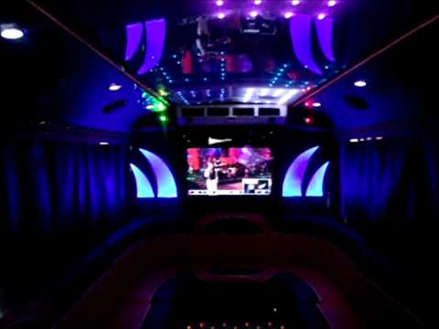 Los Angeles paty bus with disco floor and led dynamic ceiling