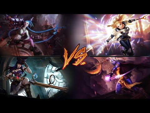 Jinx Lux vs Caitlyn Soraka Duo Lane Gameplay