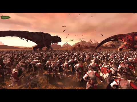 6 Huge Carnosaurs VS 14400 Swordsmen - The Laboratory - Total War: Warhammer 2