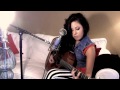 Beautiful girl playing the guitar and sings 