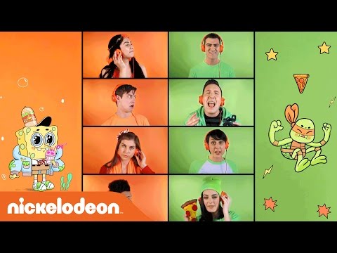 SpongeBob vs. TMNT Acapella Theme Song #ReadAlong | Nick