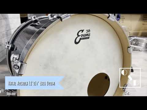 One Stop Drums - Natal Arcadia 18” Bop Bass Drum/Mapex MPX Steel Snare/Paiste Signature 14” Hi Hats