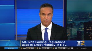 Alternate Side Parking Regulations Back In Effect Monday In NYC