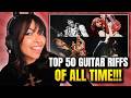 SO MANY LEGENDS!!! | Top 50 Greatest Guitar Riffs Of All Time !?? | FIRST TIME REACTION