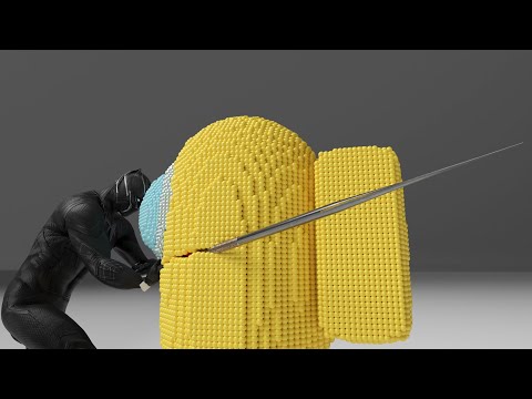 Atomic Ragdolls - Black Panther vs AMONG us Impostor (Molecular softbody Simulation)