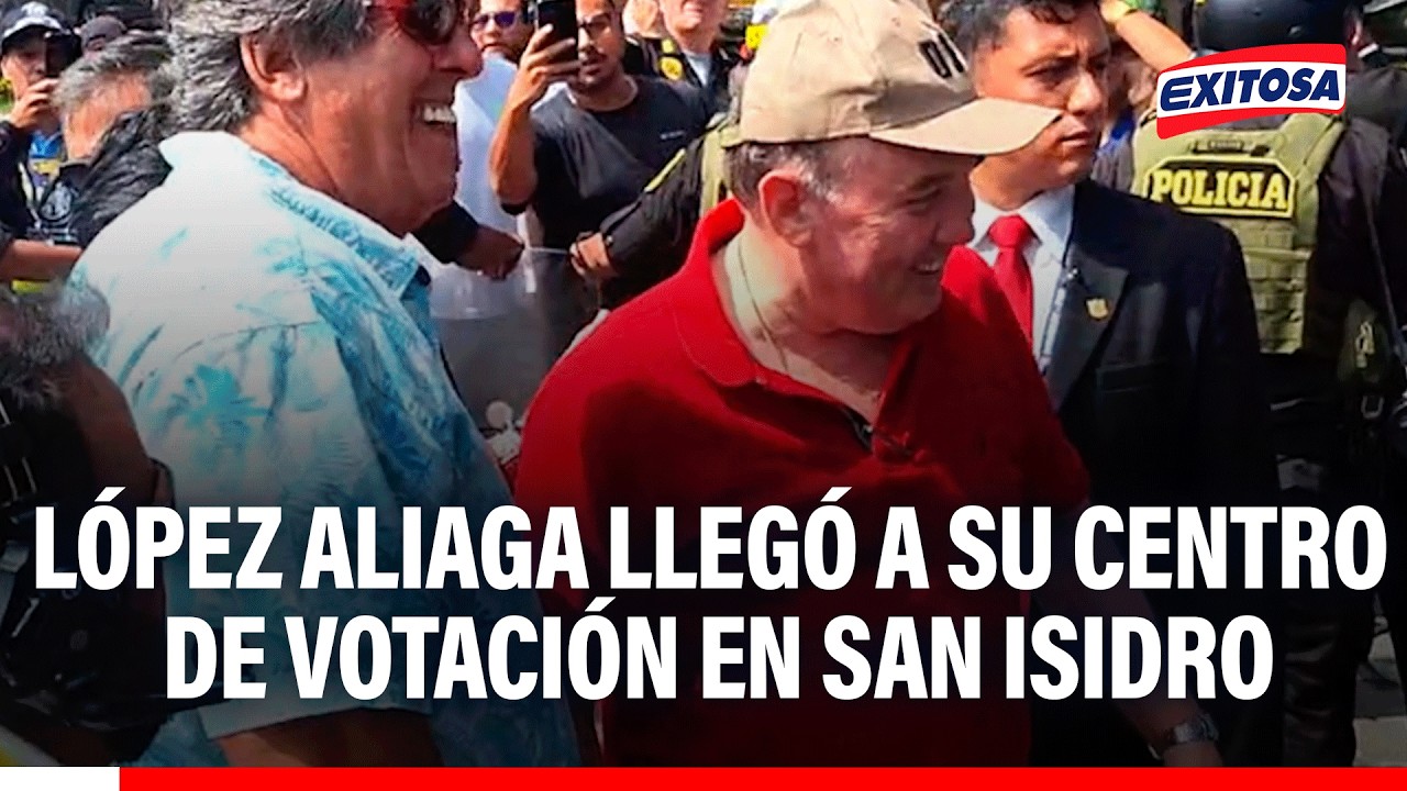 🔴🔵Rafael López Aliaga llegó a su local de votación en San Isidro