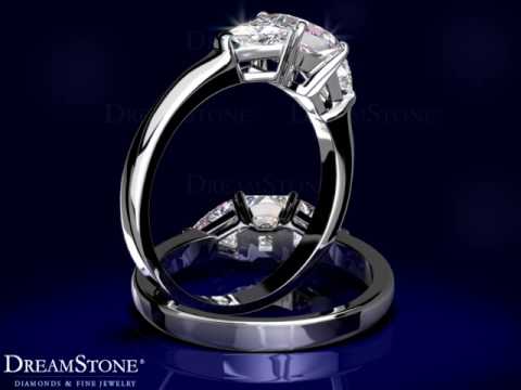 Trillion Diamond Engagement Ring, 1 Carat TDW