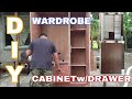WARDROBE CABINET WITH DRAWER AND HANGING ROD