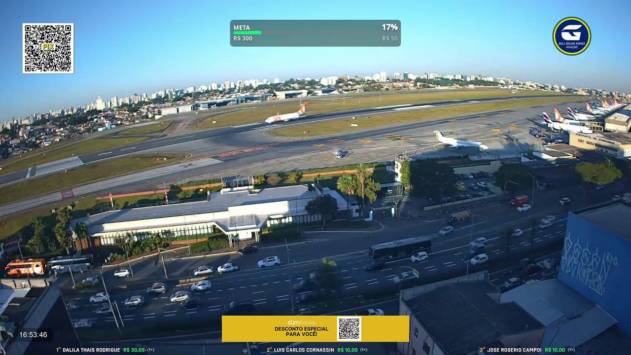 Live webcam view of Autopista y Pista del Aeropuerto de Congonhas